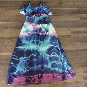 Colorful Tie-Dye Kids Casual Dress